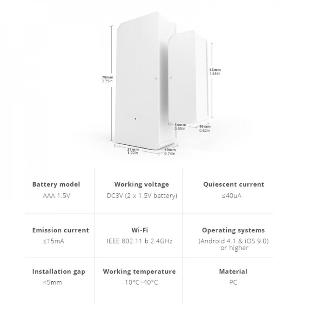 Door and window opening/closing detector wifi sonoff DW2 ewelink